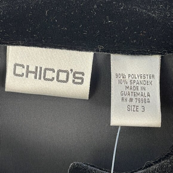 NEW Chicos Womens XL Basic Velvet Mallory Jacket Long Sleeve - Picture 5 of 9